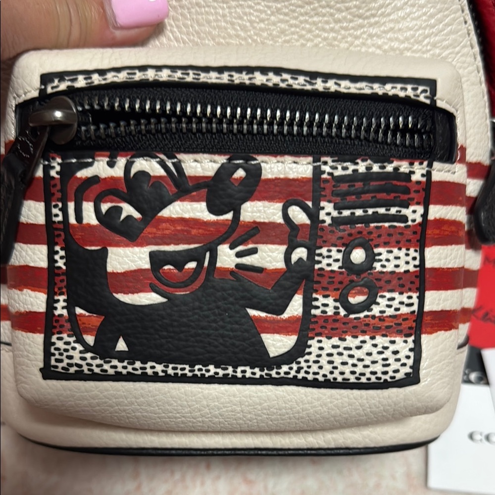 Coach Red and White Mickey Mouse Backpack - Picture 4 of 6